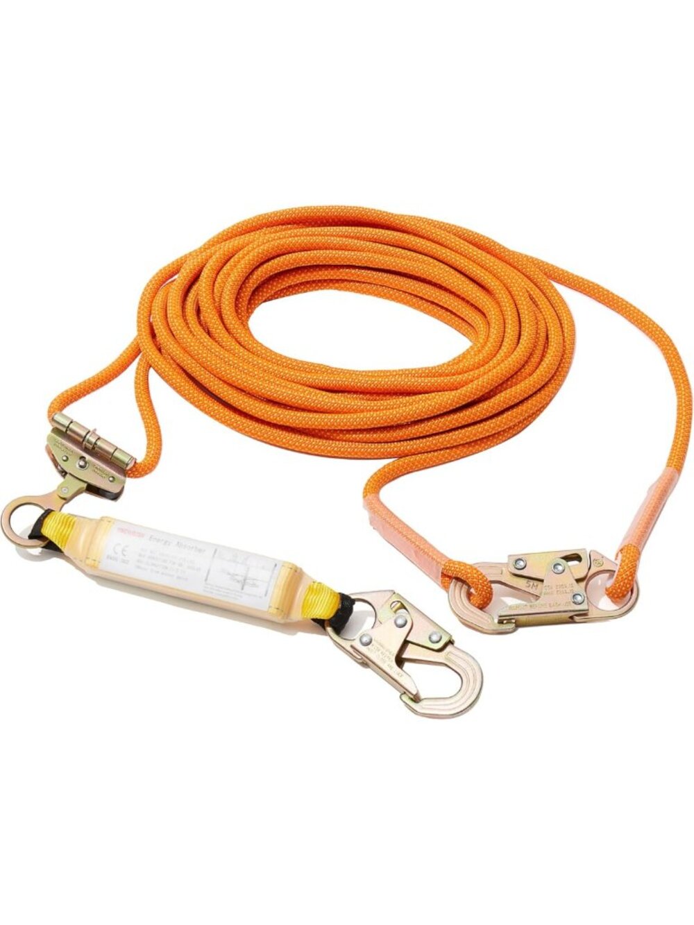 100FT Fall Protection Safety Rope & Harness Lanyard for Roofing & Construction